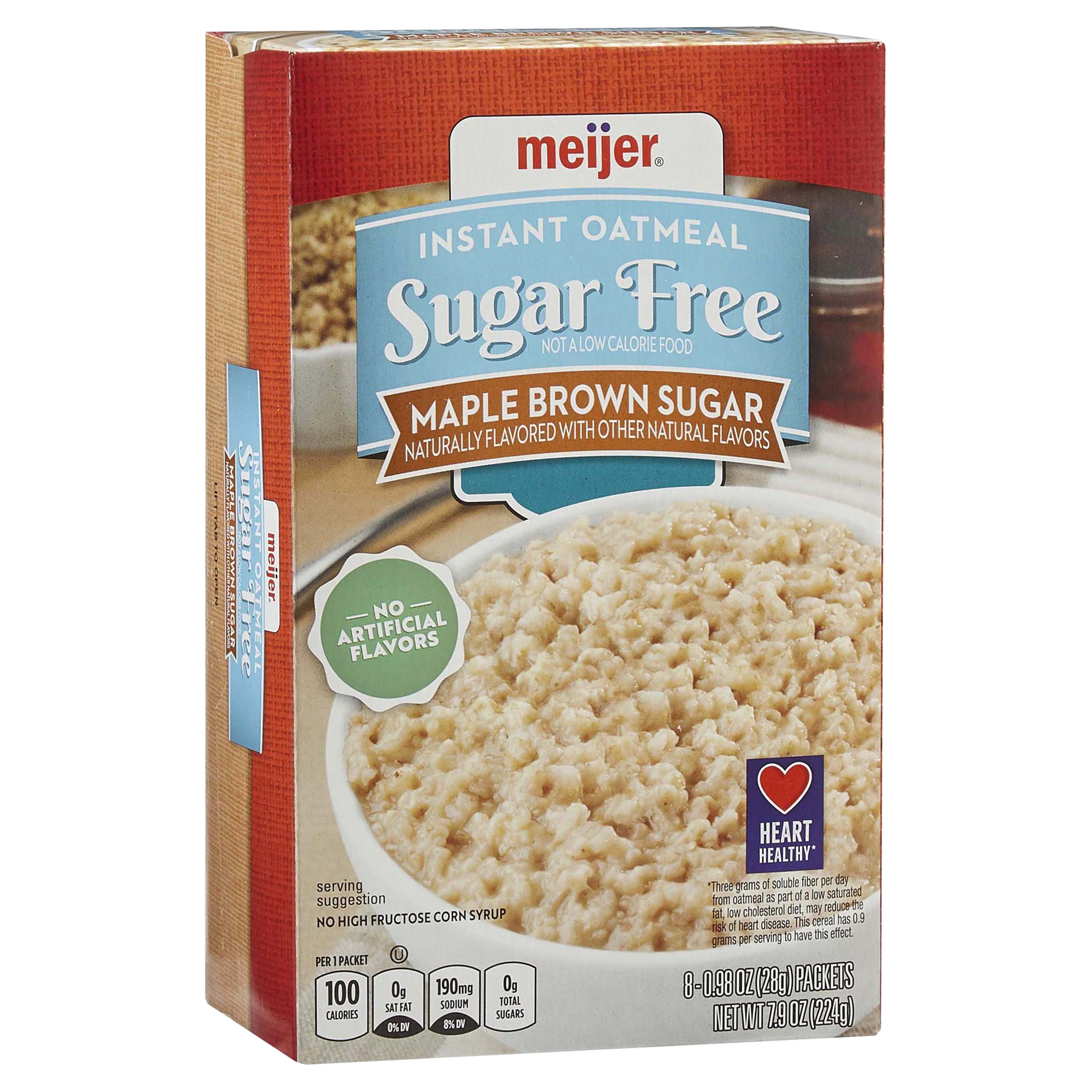 slide 14 of 29, Meijer Sugar Free Maple Brown Sugar Instant Oatmeal, 10 ct