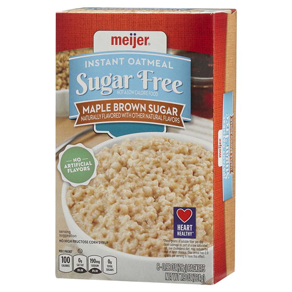 slide 22 of 29, Meijer Sugar Free Maple Brown Sugar Instant Oatmeal, 10 ct