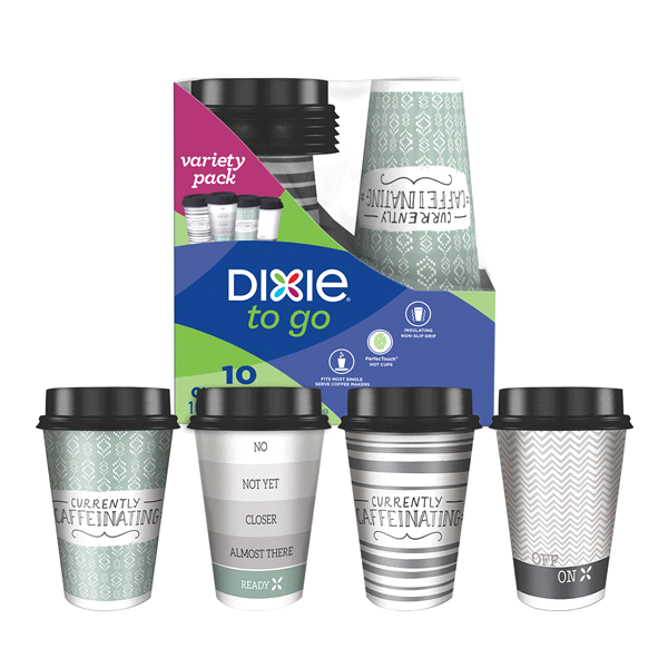 slide 1 of 6, Dixie Perfectouch Grab'N Go Cups & Lids, 10 ct