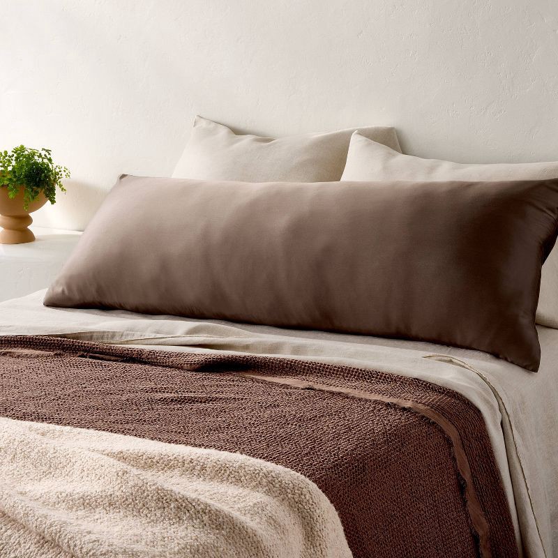 slide 2 of 3, Blissful Rayon from Bamboo 400 Thread Count Body Pillow Cover Fig Brown - Casaluna™, 1 ct