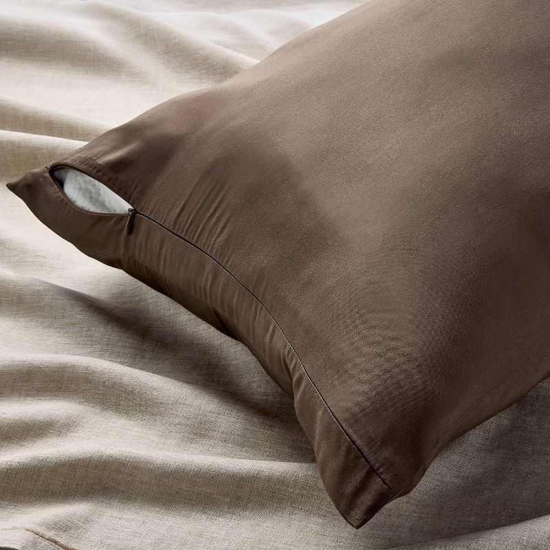 slide 3 of 3, Blissful Rayon from Bamboo 400 Thread Count Body Pillow Cover Fig Brown - Casaluna™, 1 ct
