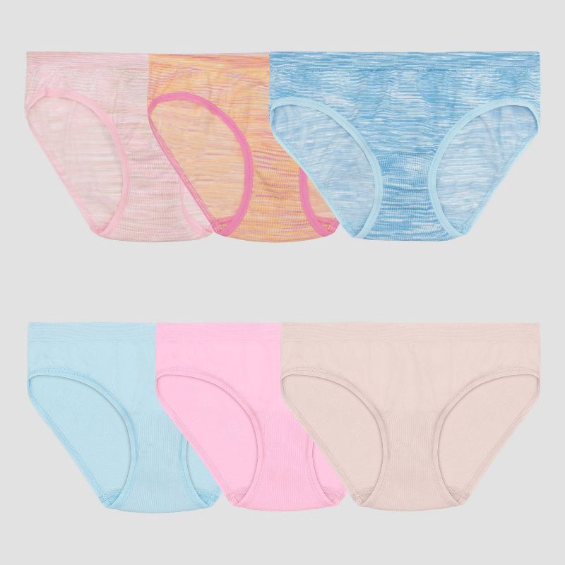 slide 1 of 3, Fruit of the Loom Girls' 6pk Seamless Hipster Underwear - 6-8, 6 ct