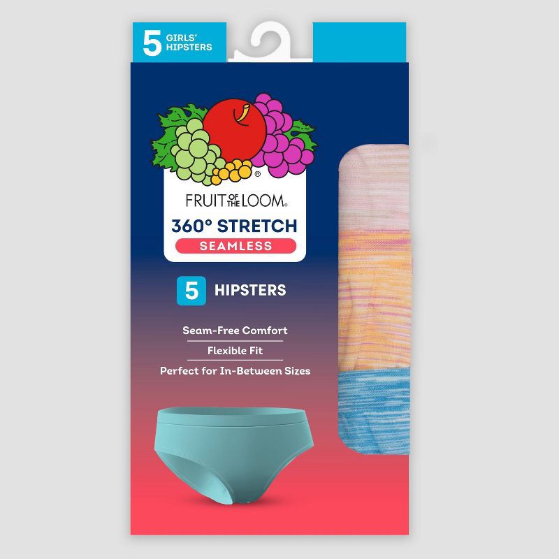 slide 2 of 3, Fruit of the Loom Girls' 6pk Seamless Hipster Underwear - 14-16, 6 ct