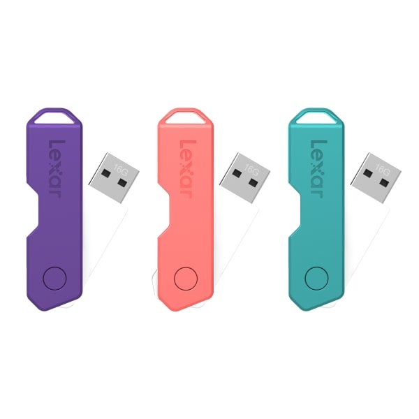 slide 1 of 10, Lexar Jumpdrive Twistturn2 Usb 2.0 Flash Drive, 16Gb, Assorted Colors, Ljdtt2-16Gabod20, 1 ct