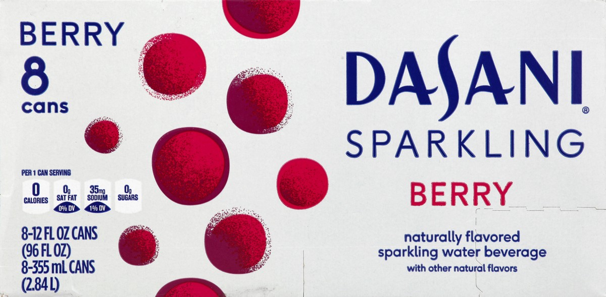 slide 6 of 6, DASANI Sparkling Water Berry Zero Calories, 12 fl oz, 8 Pack, 8 ct; 12 fl oz