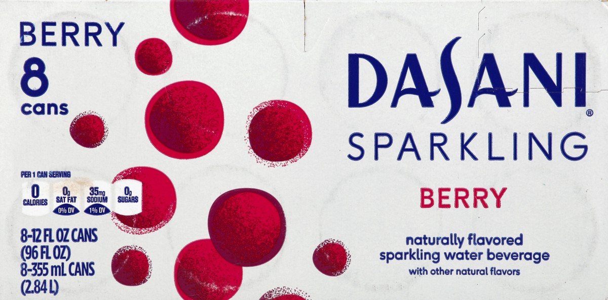 slide 5 of 6, DASANI Sparkling Water Berry Zero Calories, 12 fl oz, 8 Pack, 8 ct; 12 fl oz