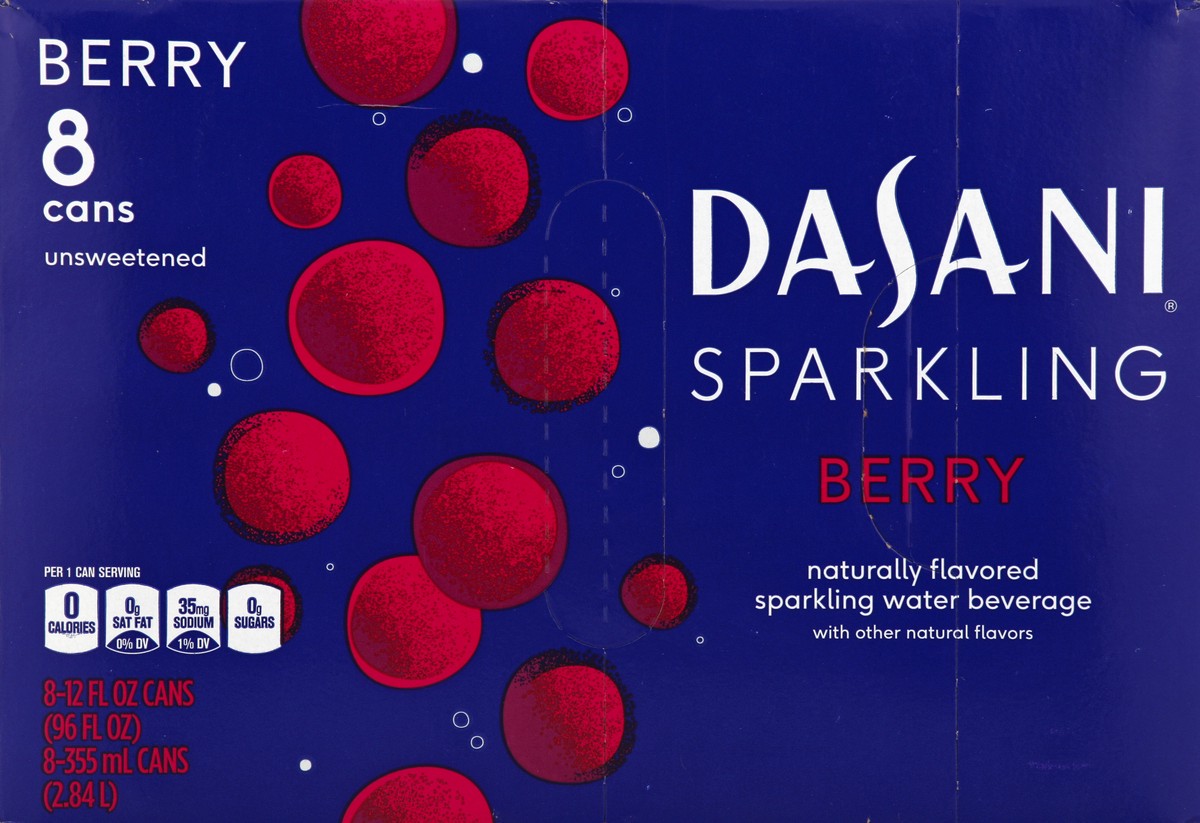 slide 2 of 6, DASANI Sparkling Water Berry Zero Calories, 12 fl oz, 8 Pack, 8 ct; 12 fl oz