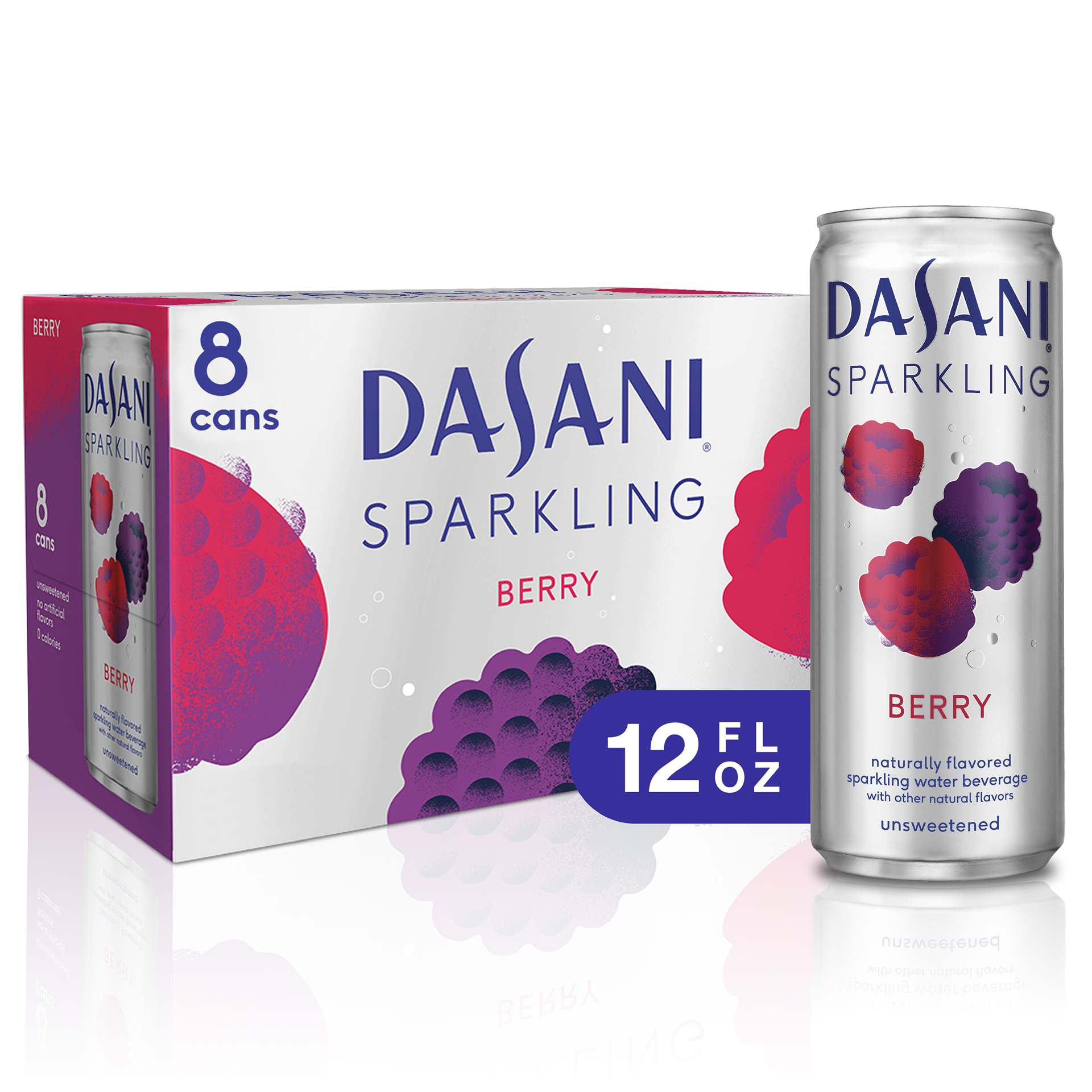 slide 1 of 6, DASANI Sparkling Water Berry Zero Calories, 12 fl oz, 8 Pack, 8 ct; 12 fl oz