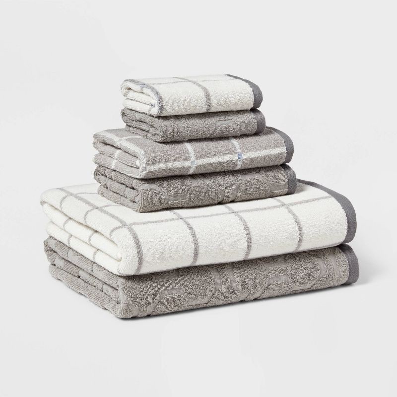 slide 1 of 6, 6pc Bath Towel Bundle Set Gray - Room Essentials™, 6 ct
