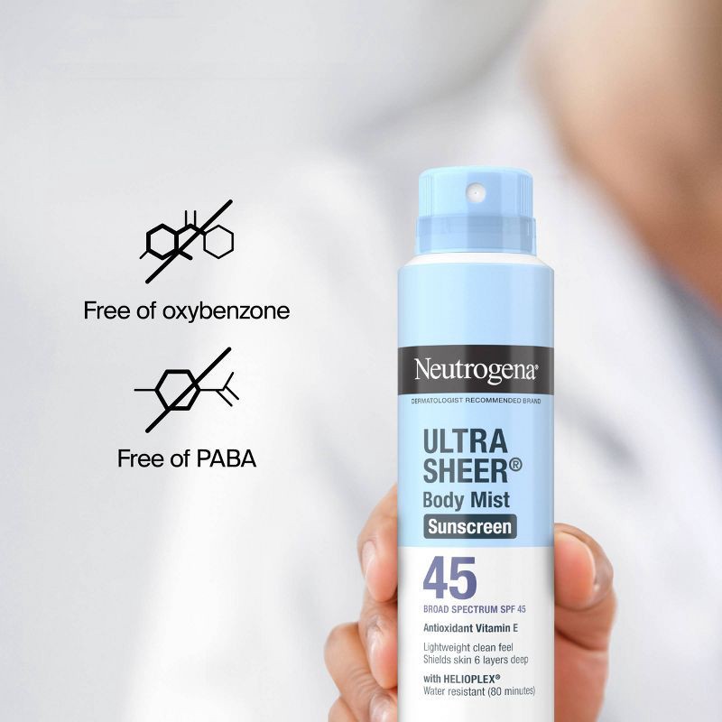 slide 8 of 11, Neutrogena Ultra Sheer Spray - Twin Pack - SPF 45, 1 ct
