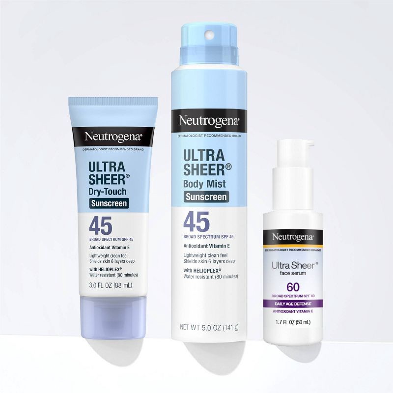 slide 11 of 11, Neutrogena Ultra Sheer Spray - Twin Pack - SPF 45, 1 ct