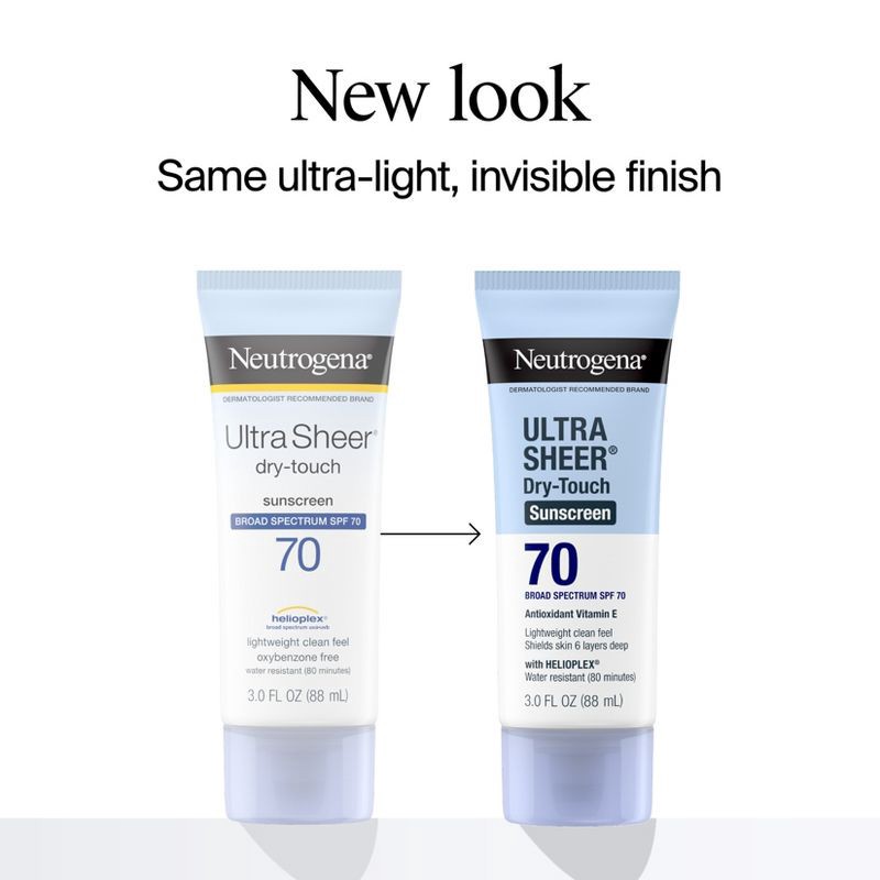 slide 3 of 11, Neutrogena Ultra Sheer Sunscreen - SPF 70 - 2pk/88ml, 70 x 2 ct, 88 ml