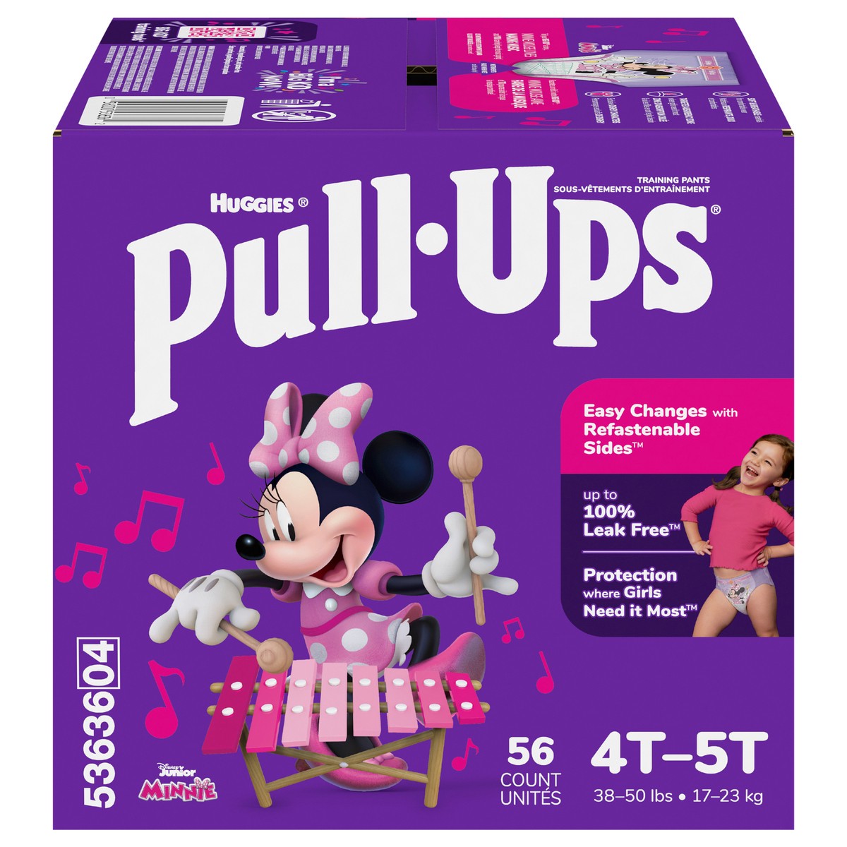 slide 1 of 5, Pull-Ups Huggies Girl Pull Ups Pant 4T 5T, 56 ct