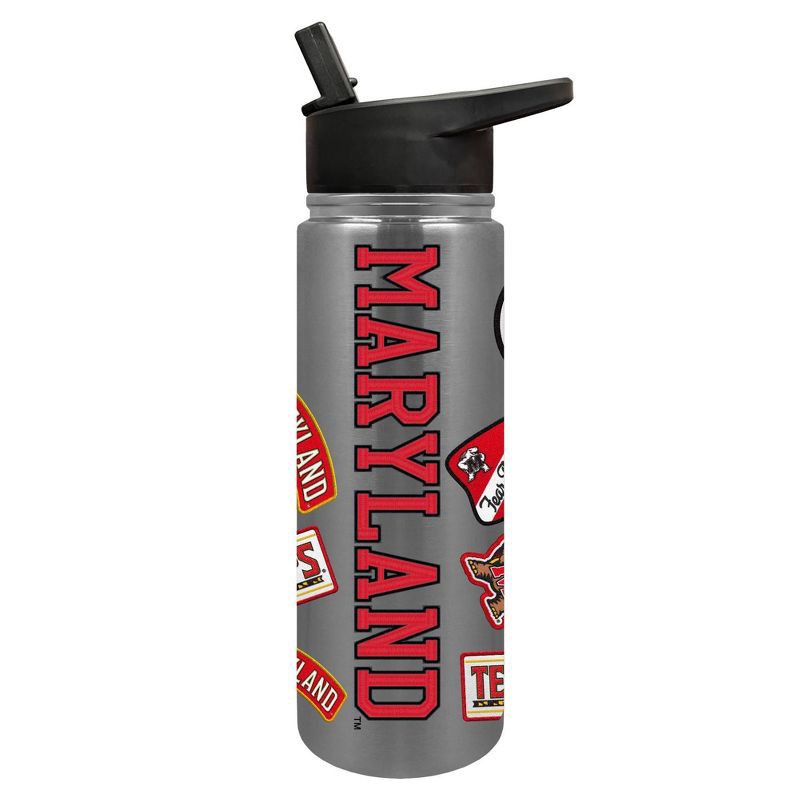 slide 1 of 4, NCAA Maryland Terrapins Varsity Thirst Water Bottle - 24oz: Stainless Steel, Plastic Lid, 24 oz