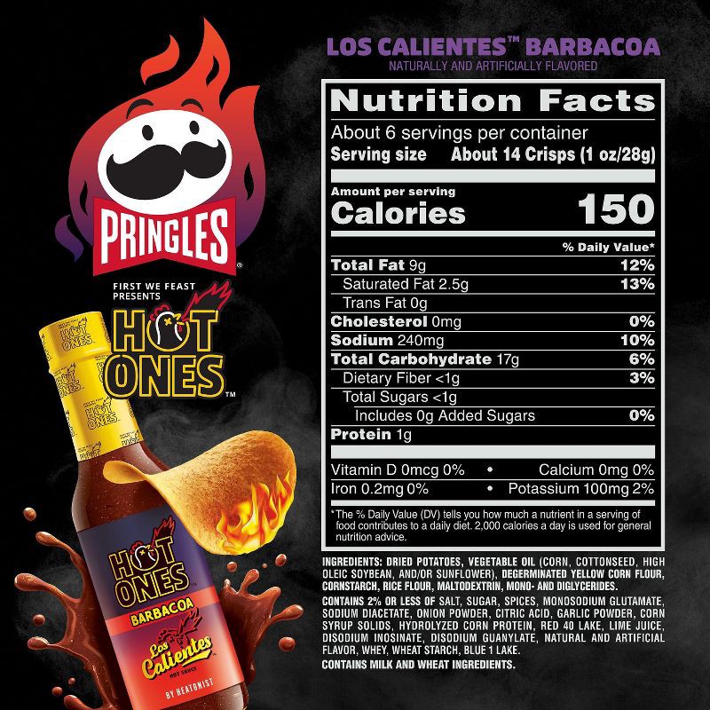 slide 8 of 11, Pringles Hot Ones Barbacoa - 5.5oz, 5.5 oz