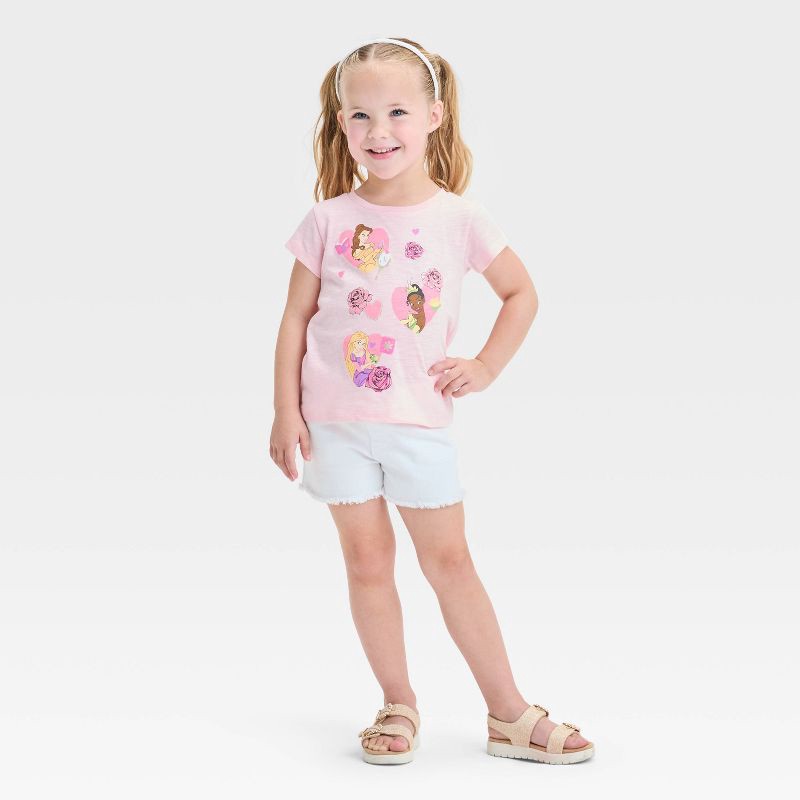 slide 4 of 4, Disney Toddler Girls' Rose Princess Short Sleeve Graphic T-Shirt - Rose Pink 4T, 1 ct