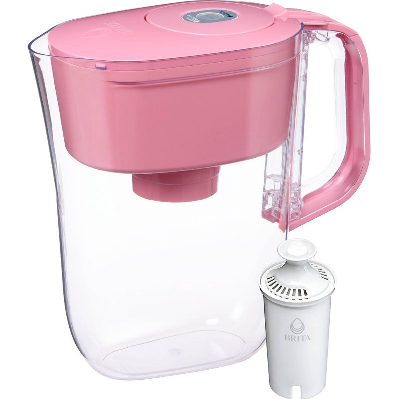 slide 1 of 11, Brita Water Filter 6-Cup Denali Water Pitcher Dispenser with Standard Water Filter Cherry Blossom Pink, 1 ct