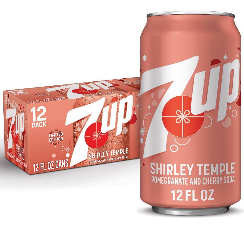 slide 1 of 8, 7UP Shirley Temple Soda - 12pk/12 fl oz Cans, 12 ct; 12 fl oz