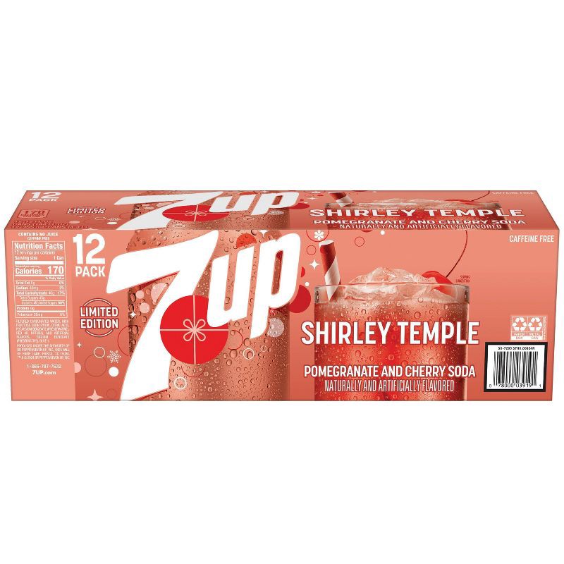 slide 7 of 8, 7UP Shirley Temple Soda - 12pk/12 fl oz Cans, 12 ct; 12 fl oz