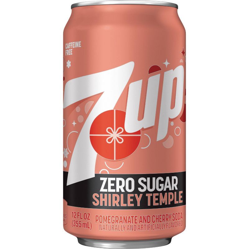 slide 4 of 8, 7UP Shirley Temple Zero Sugar Soda - 12pk/12 fl oz Cans, 12 ct; 12 fl oz