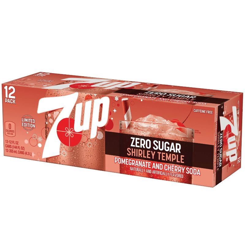 slide 6 of 8, 7UP Shirley Temple Zero Sugar Soda - 12pk/12 fl oz Cans, 12 ct; 12 fl oz