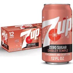 7UP Shirley Temple Zero Sugar Soda - 12pk/12 fl oz Cans
