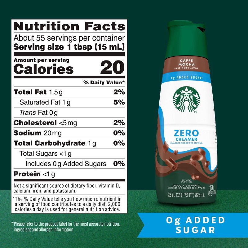 slide 6 of 7, Starbucks Creamer Dairy Zero Sugar Mocha Coffee Creamer - 28 fl oz, 28 fl oz