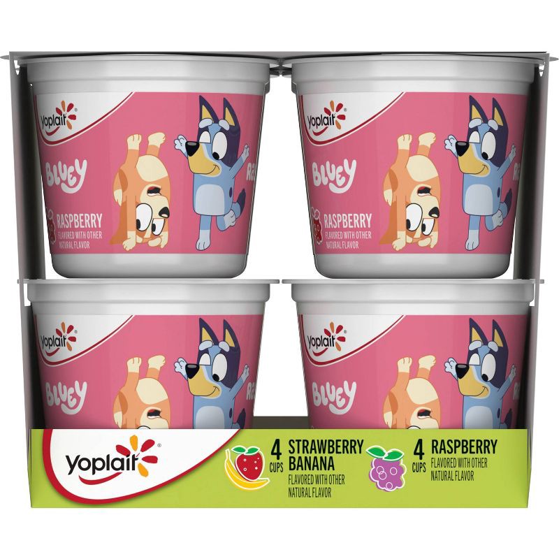 slide 6 of 11, Yoplait Bluey Yogurt Raspberry/Strawberry Banana - 32oz/8ct, 8 ct; 32 oz