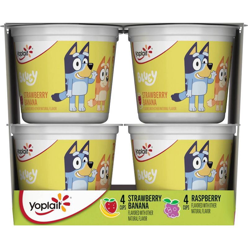 slide 7 of 11, Yoplait Bluey Yogurt Raspberry/Strawberry Banana - 32oz/8ct, 8 ct; 32 oz