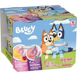 Yoplait ' Bluey Yogurt Raspberry/Strawberry Banana - 32oz/8ct: Gluten-Free, Low Fat