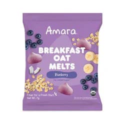 Amara Organic Breakfast Oat Melts Blueberry Baby Snack - 7g