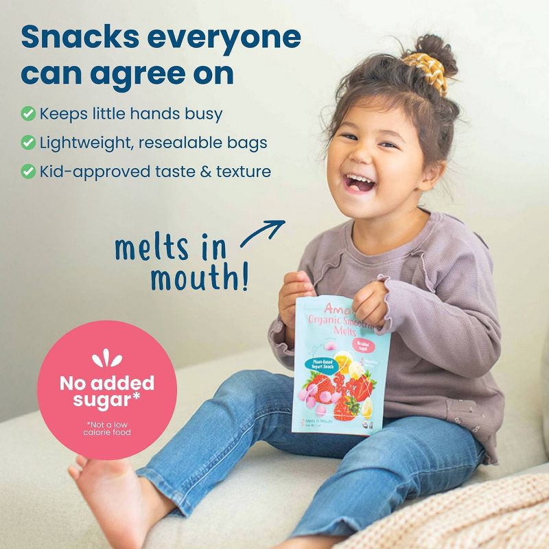 slide 6 of 7, Amara Organic Smoothie Melts Mixed Red Berries Plant Based Yogurt Baby Snack - 1oz, 1 oz