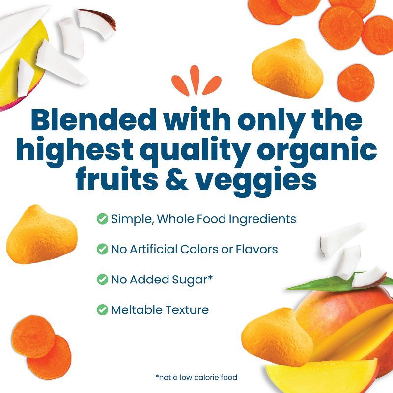 slide 4 of 7, Amara Organic Smoothie Melts Mango Carrot Plant Based Yogurt Baby Snack - 1oz, 1 oz