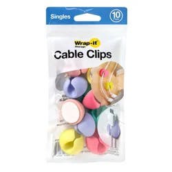 Wrap-It Cable Clips 10pk Bright Pastel