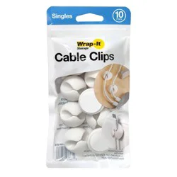 Wrap-It Cable Clips Single 10pk White