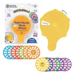 Learning Resources Skill Builders! Sight Words Quiz Wheel, Sight Words Flash Cards for Kindergarten, Ages 5+, 16pc