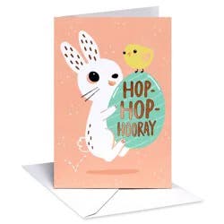 American Greetings Easter Card for Kids, Hop-Hop-Hooray, Includes Envelope