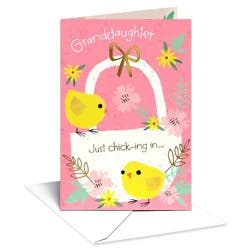 American Greetings Easter Card for Granddaughter, Just Chick-ing In, Includes Envelope