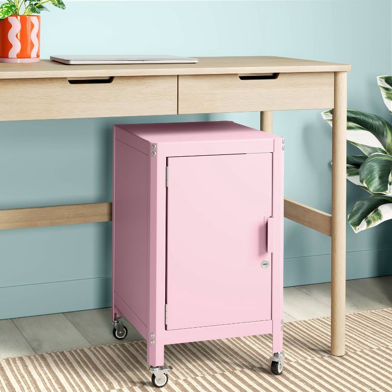 slide 2 of 7, Metal Rolling Dorm Locker Cabinet Pink (FA) - Room Essentials™, 1 ct