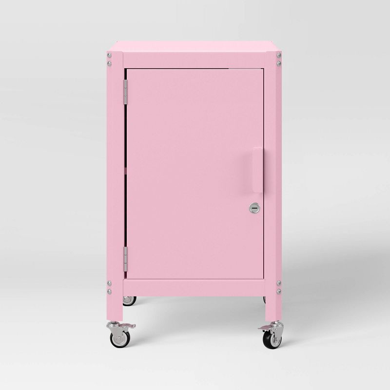 slide 4 of 7, Metal Rolling Dorm Locker Cabinet Pink (FA) - Room Essentials™, 1 ct