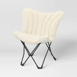 Dorm Butterfly Chair Faux Shearling Cream - Room Essentials