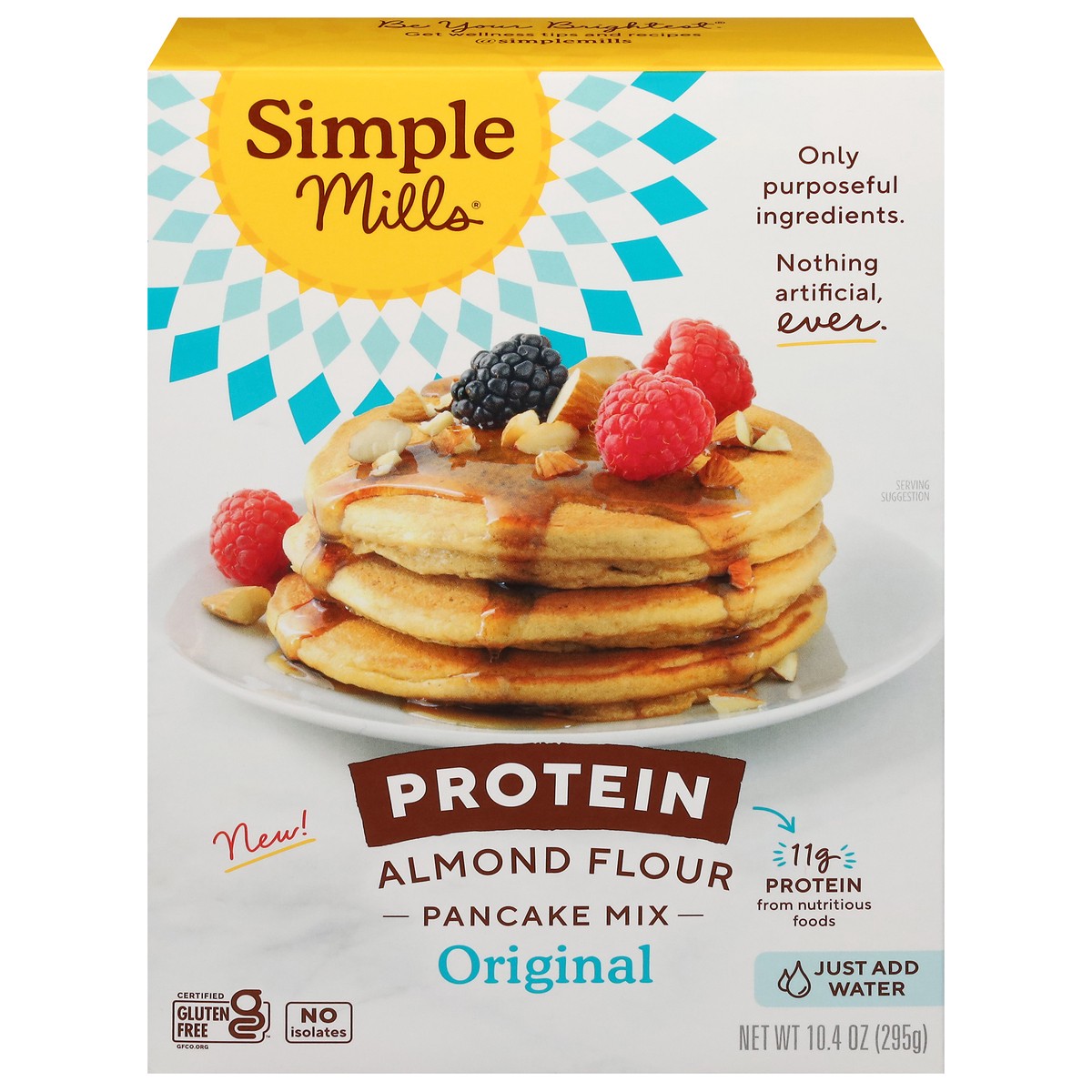 slide 1 of 9, Simple Mills Protein Almond Flour Pancake Mix, 10.4 oz
