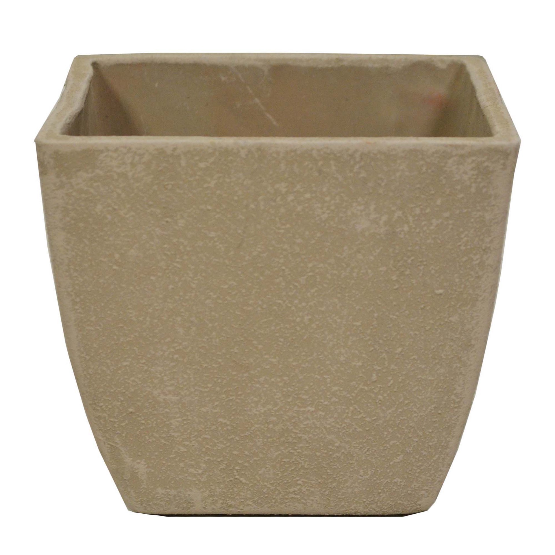 slide 1 of 1, Blue Orange Pottery Smooth Square Planter, 1 ct