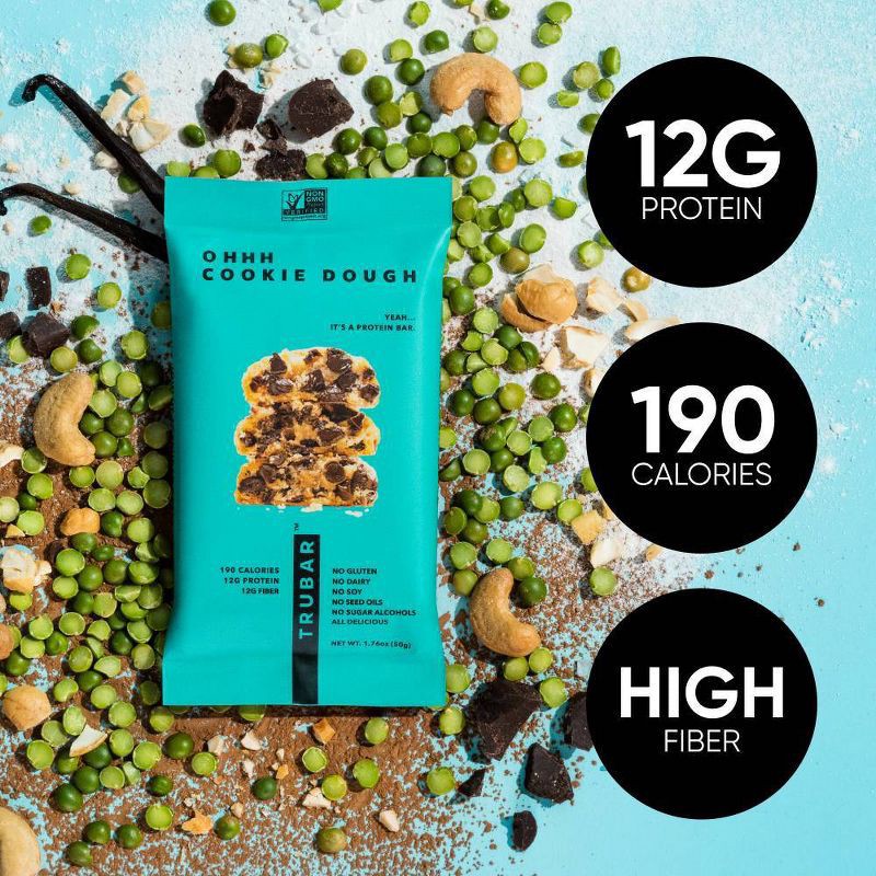 slide 4 of 7, TRUBAR 12g Plant Based Protein Bars - OHHH Cookie Dough - 5ct, 12 gram, 5 ct