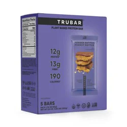 TRUBAR 12g Plant Based Protein Bars - Fudger Nutter Peanut Butter - 5ct
