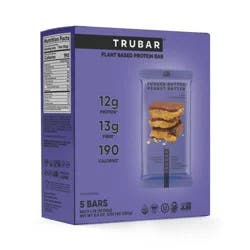 TRUBAR 12g Plant Based Protein Bars - Fudger Nutter Peanut Butter - 5ct
