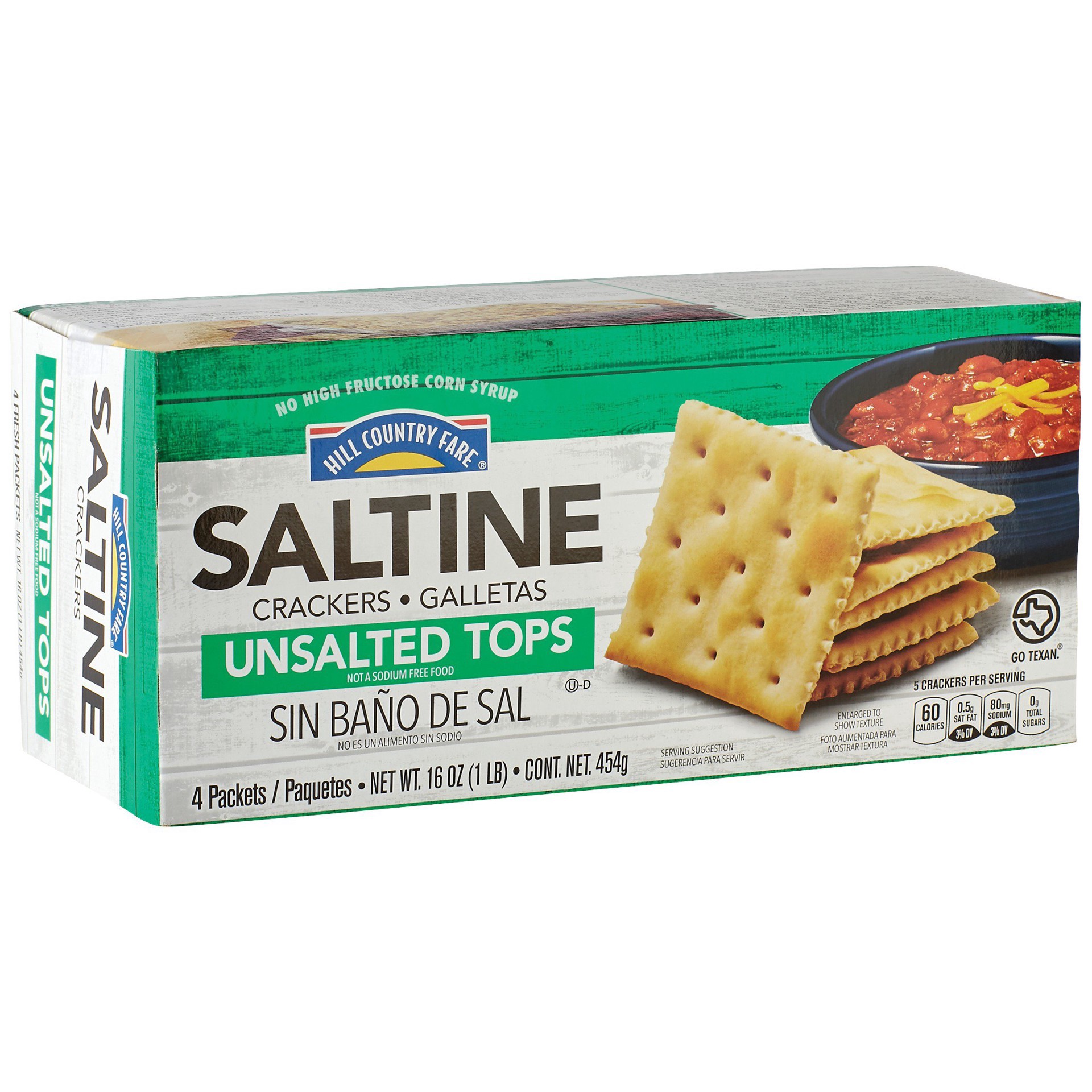 slide 1 of 1, Hill Country Fare Saltines Unsalted Tops - 16 oz, 16 oz
