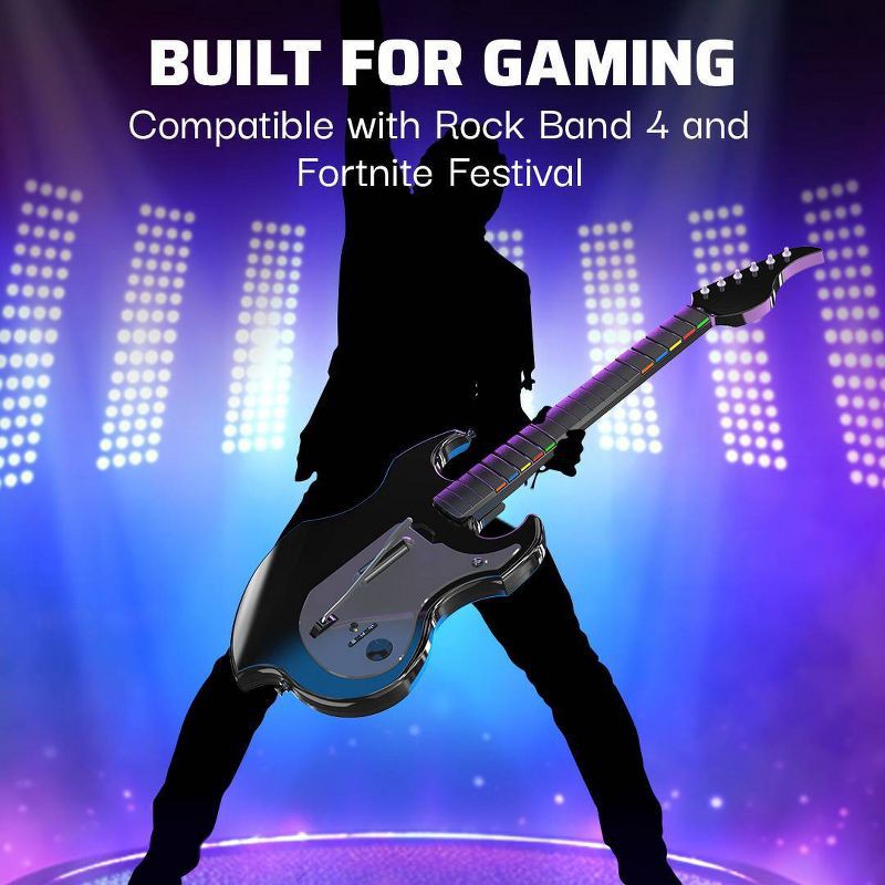 slide 2 of 13, RiffMaster Wireless Guitar PlayStation: PDP Gaming Controller for PS4 & PS5, 1 ct
