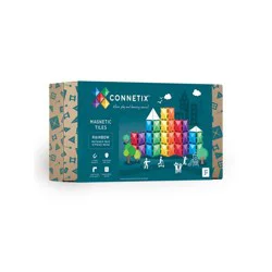 CONNETIX Magnetic Tiles Rainbow Rectangle Pack Building Blocks 18pc