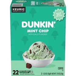 Dunkin' Donuts Dunkin' Mint Chip Flavored Dark Roast Keurig K-Cup Coffee Pods - 22ct